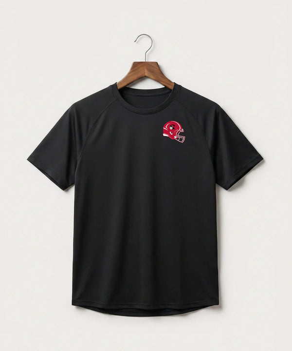 Border West Football (Boys) - Black Tee - Left Chest