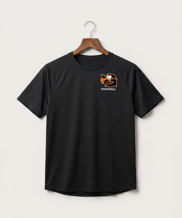 Giltner High School Football - Black Tee - Left Chest