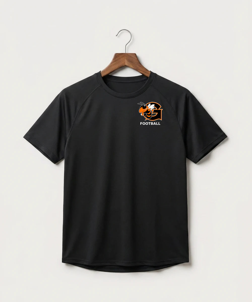 Giltner High School Football - Black Tee - Left Chest