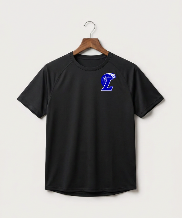 Lakeview High School Football (Boys) - Black Tee - Left Chest