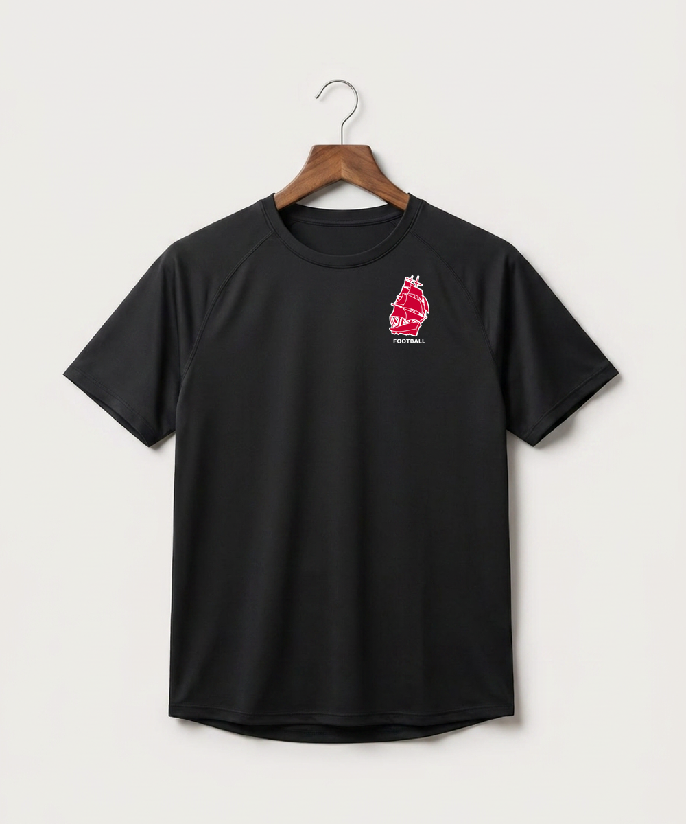 Amboy Football general - Black Tee - Left Chest