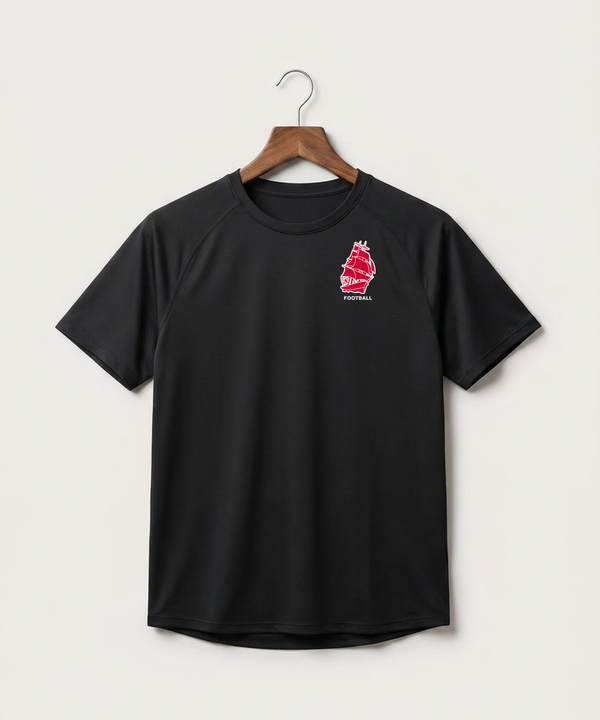 Amboy Football general - Black Tee - Left Chest