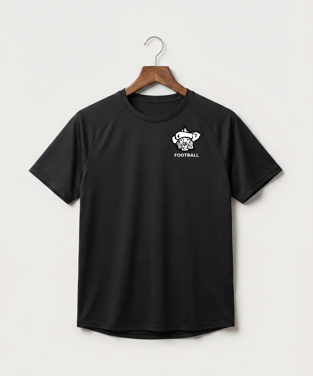 Polo HS Football general - Black Tee - Left Chest