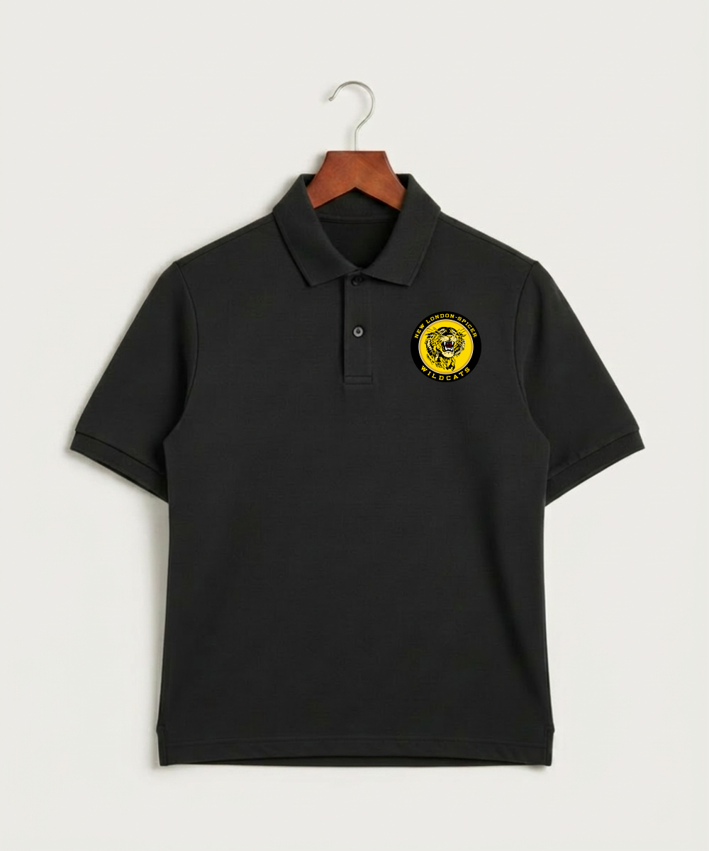 New London Spicer High School Football (Boys) - Black Polo - Left Chest