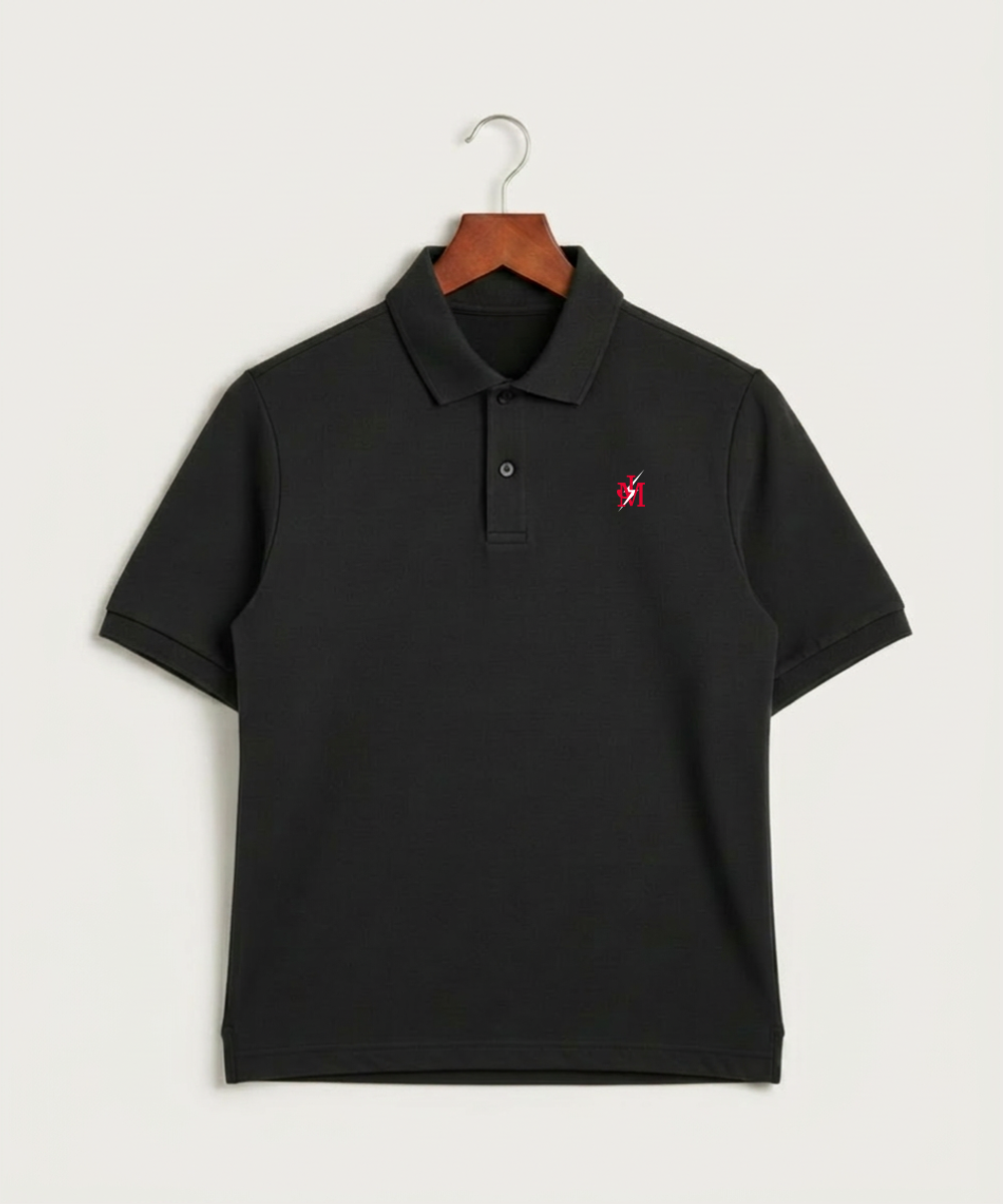 John Marshall High School Cross Country (Coed) - Black Polo - Left Chest