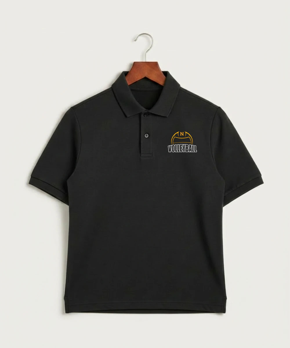 Nevis High School Volleyball (Girls) - Black Polo - Left Chest