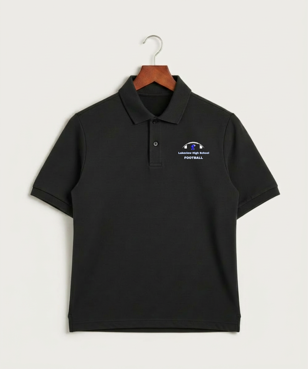 Lakeview High School Football (Boys) - Black Polo - Left Chest