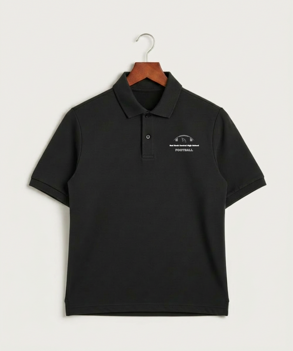 Red Rock Central High School Football (Boys) - Black Polo - Left Chest