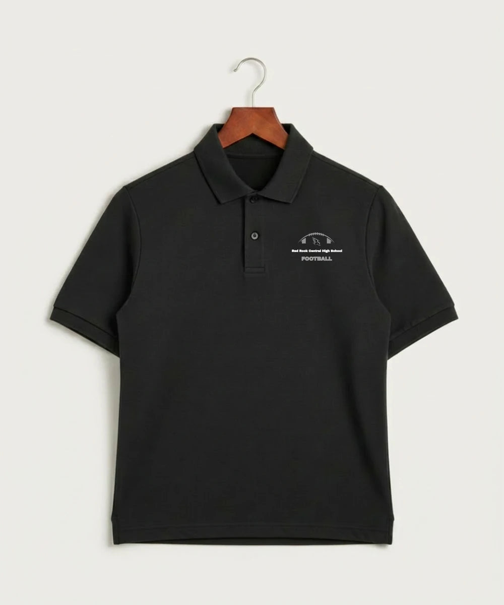 Red Rock Central High School Football (Boys) - Black Polo - Left Chest