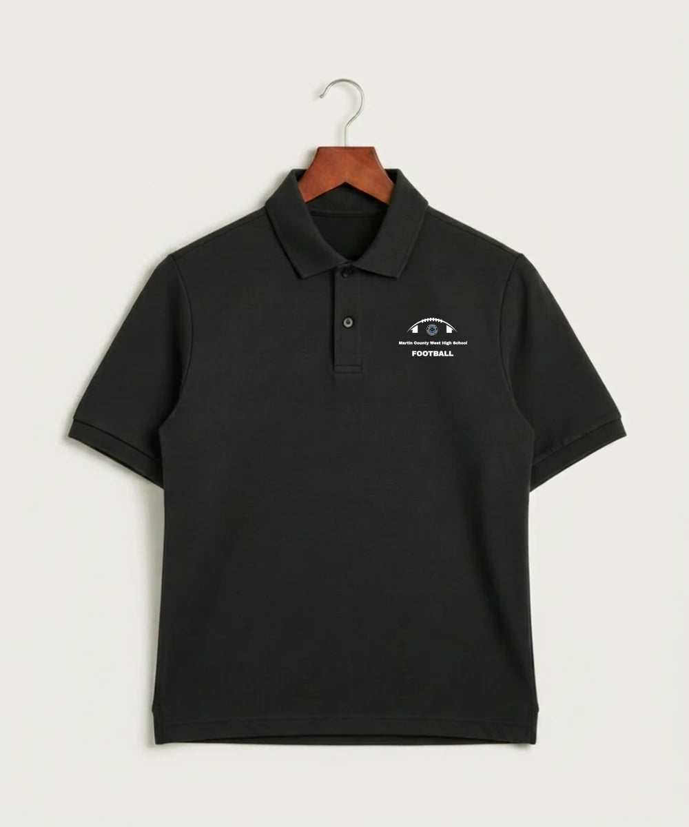 Martin County West High School Football (Boys) - Black Polo - Left Chest