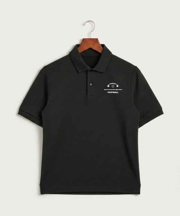 Martin County West High School Football (Boys) - Black Polo - Left Chest