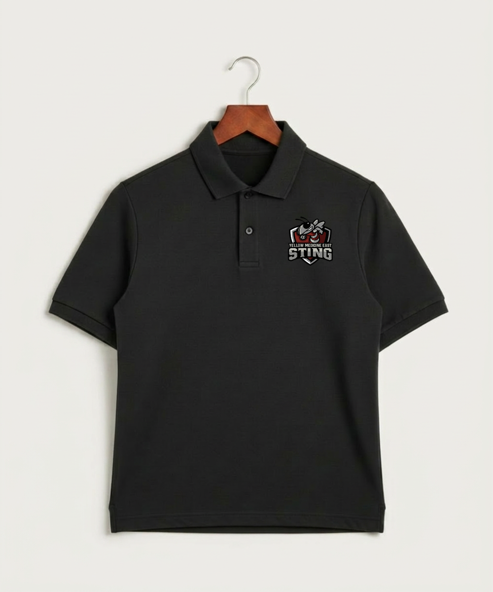 Yellow Medicine East High School Football (Boys) - Black Polo - Left Chest