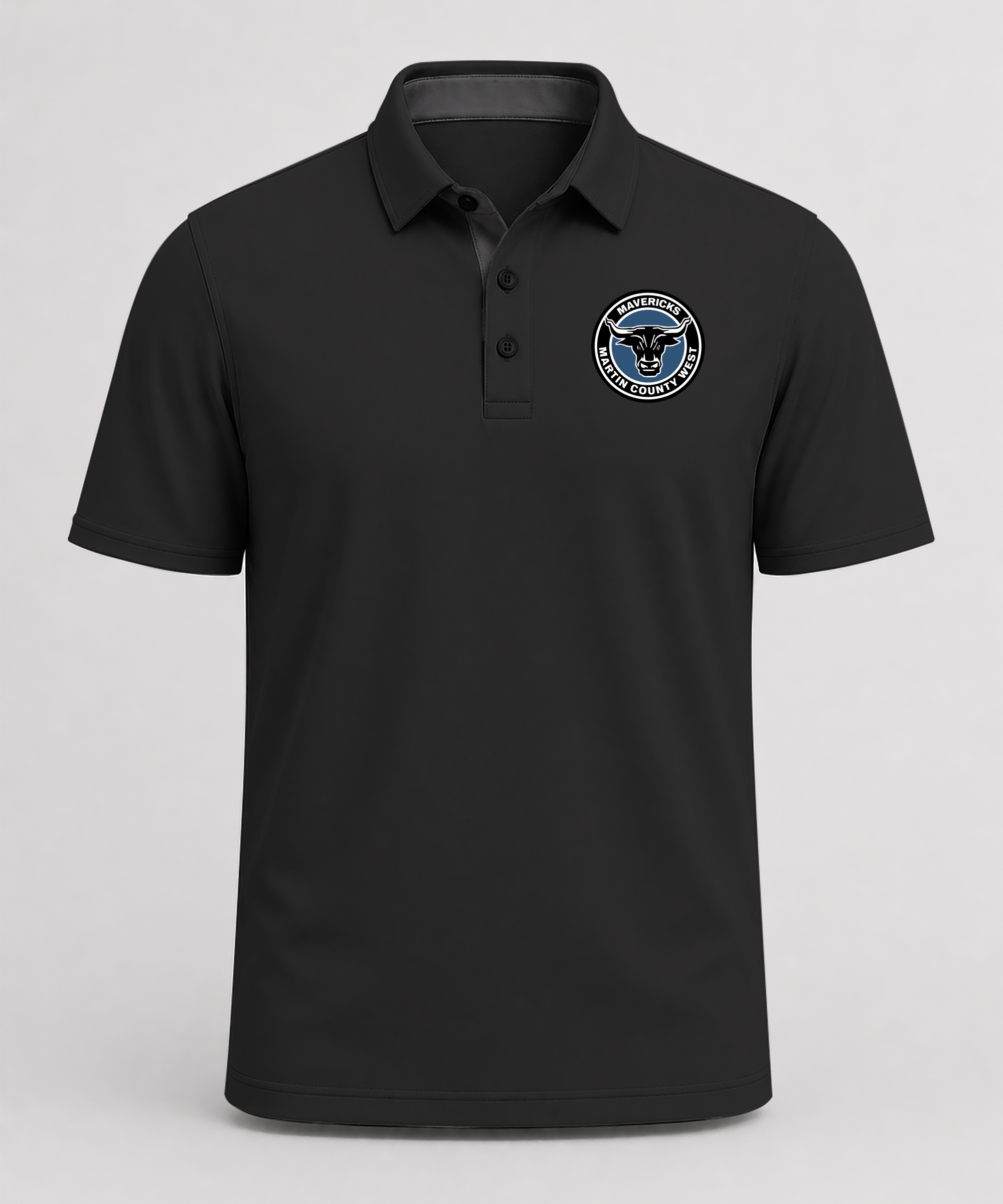 Martin County West Football - Black Polo - Left Chest