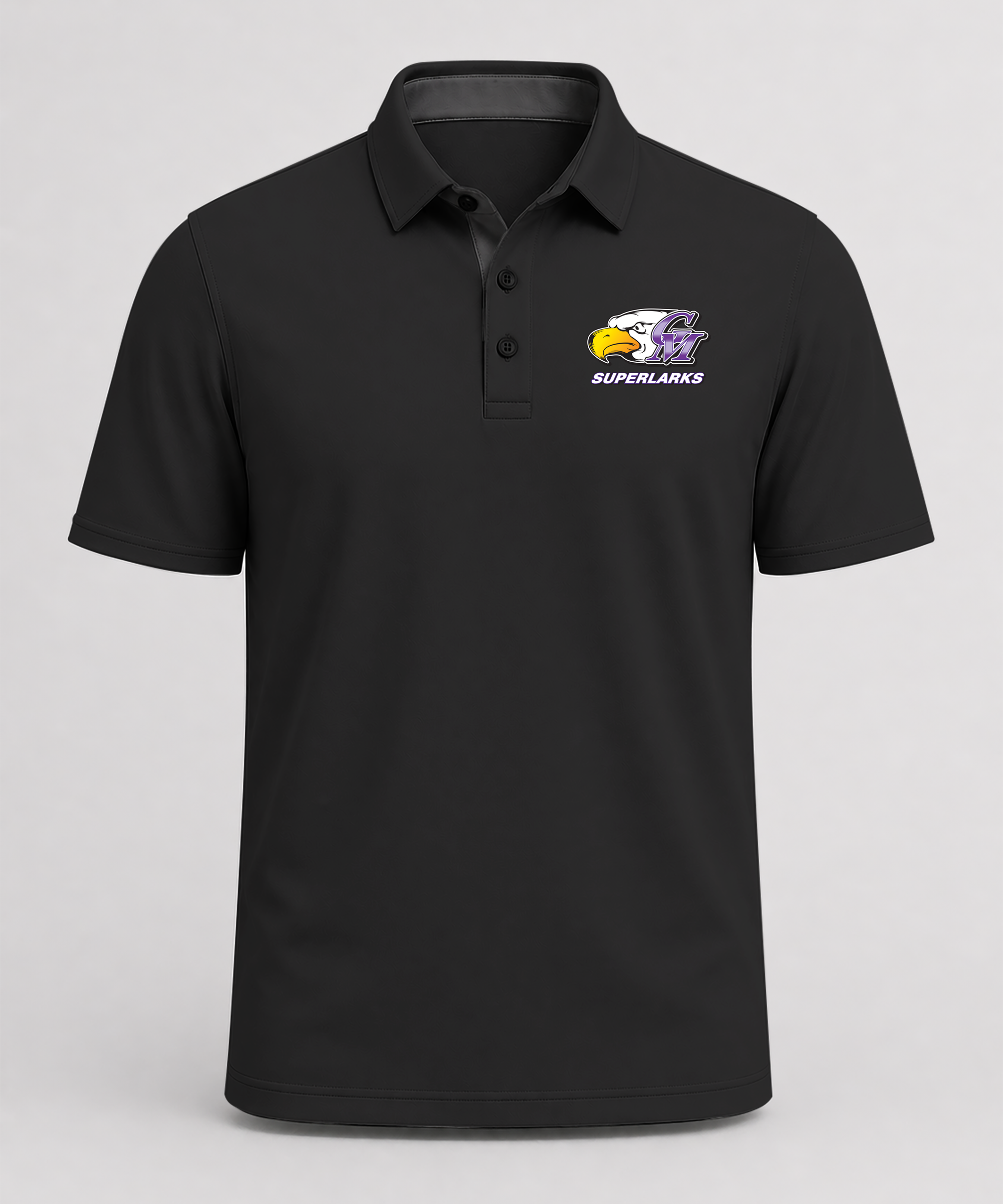 Grand Meadow Football - Black Polo - Left Chest