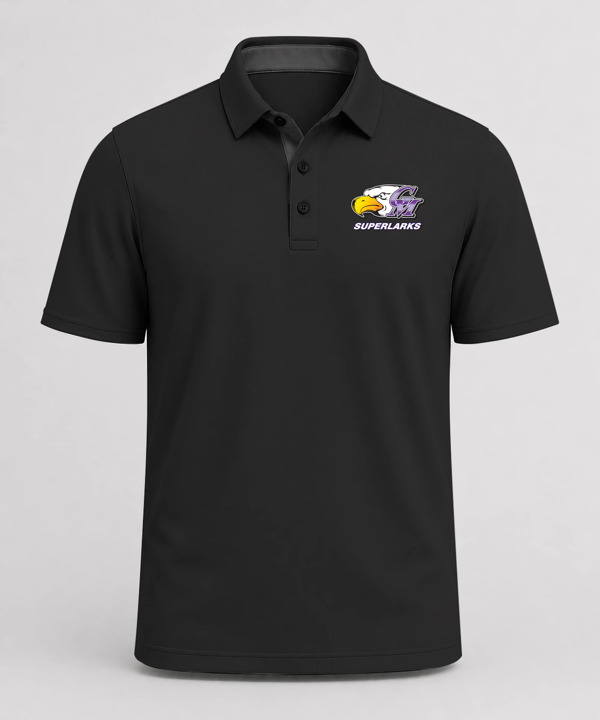Grand Meadow Football - Black Polo - Left Chest