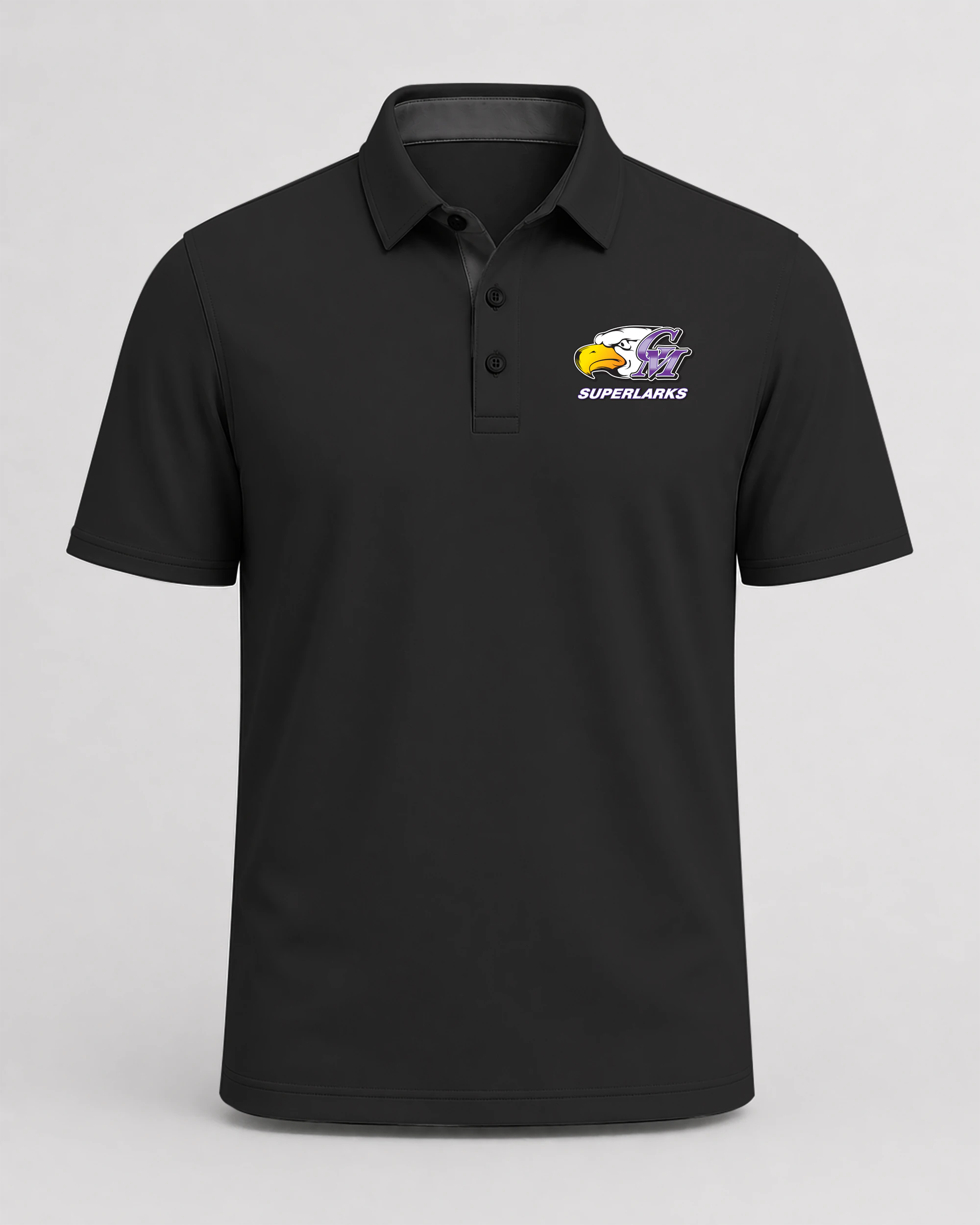 Grand Meadow Football - Black Polo - Left Chest