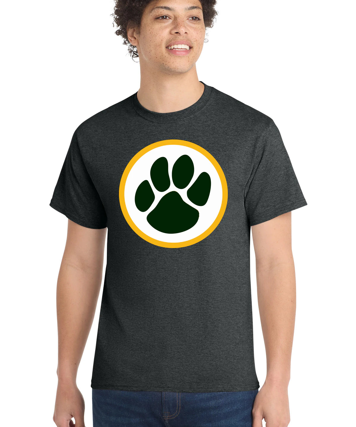 Ashwaubenon High School Football (Boys) - Black Heather Port & Co Core Cotton Tee. PC54