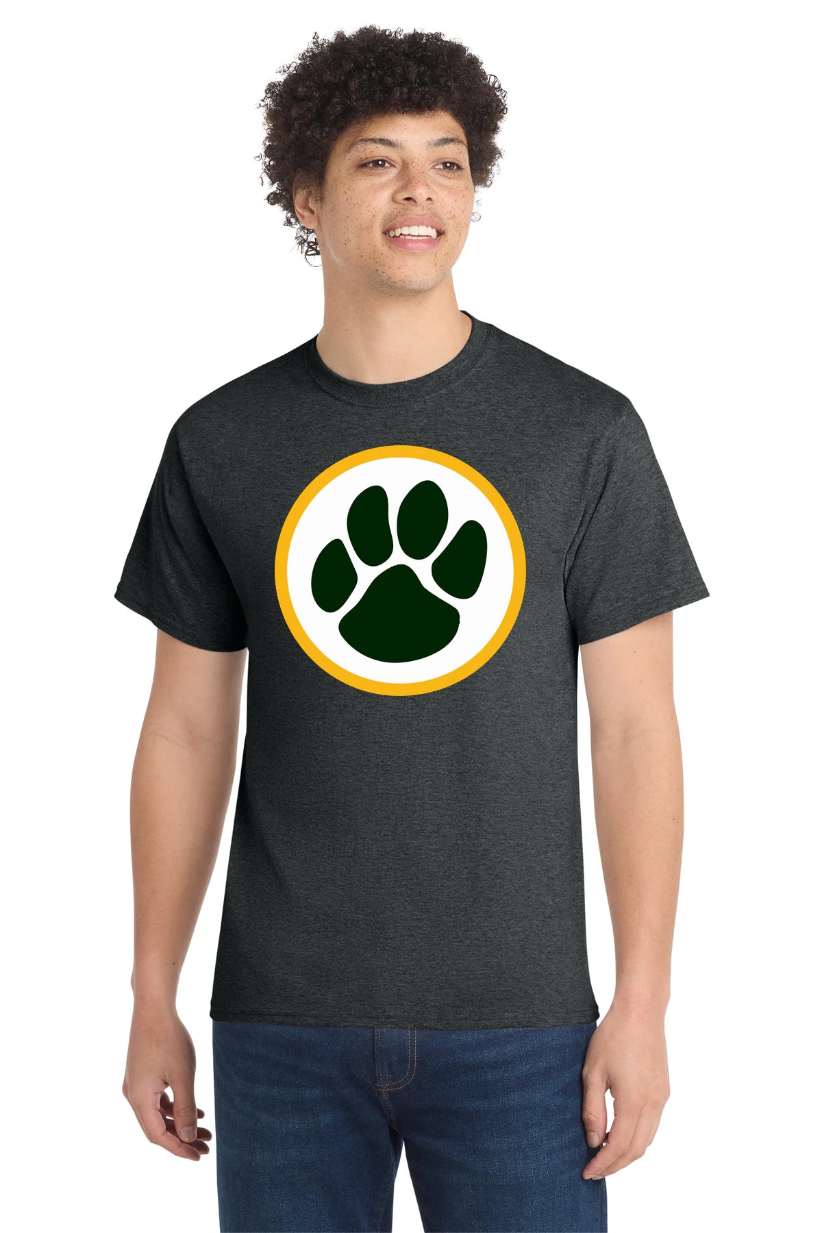 Ashwaubenon High School Football (Boys) - Black Heather Port & Co Core Cotton Tee. PC54