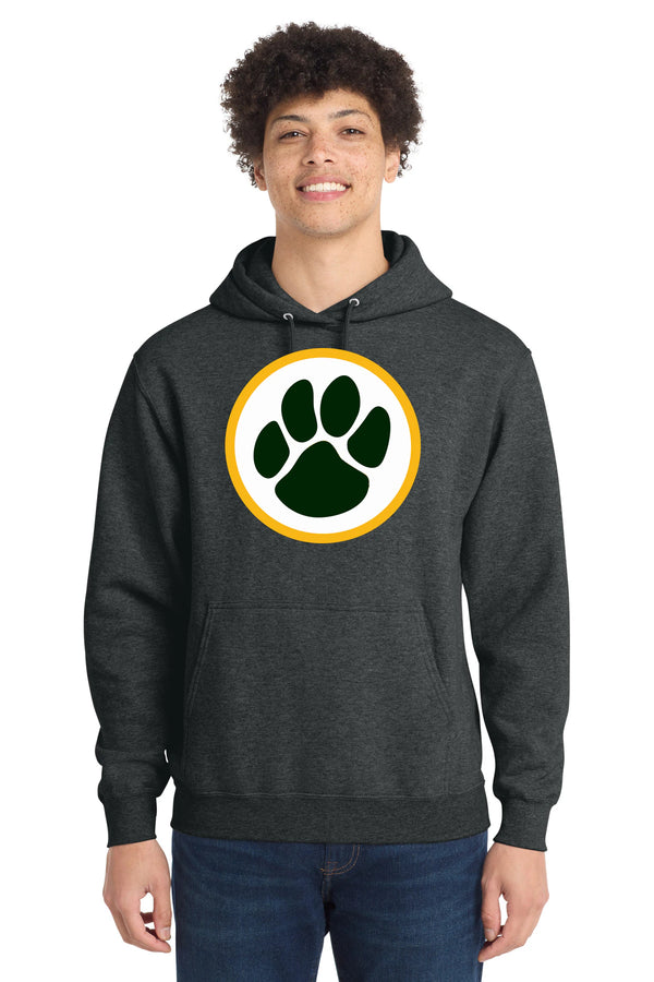 Ashwaubenon High School Football (Boys) - Black Heather Port & Co Core Fleece Pullover Hooded Sweatshirt. PC78H