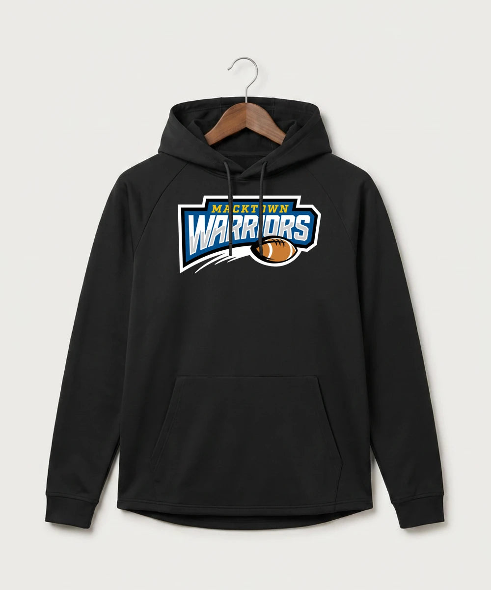 Macktown Warriors Football (Boys) - Black Hoodie - Full Front