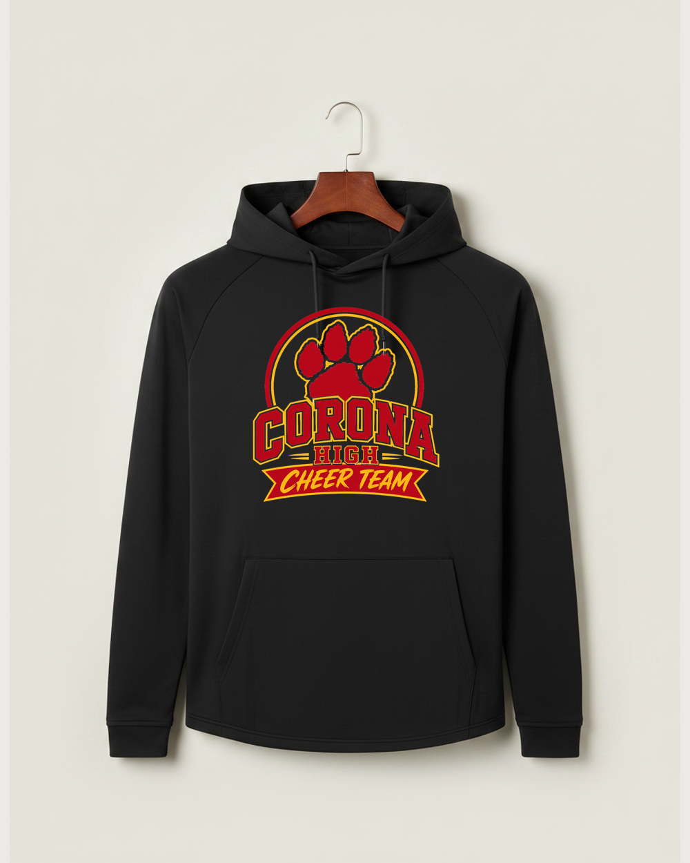 Corona Senior High School Cheer - Black Hoodie - Full Front
