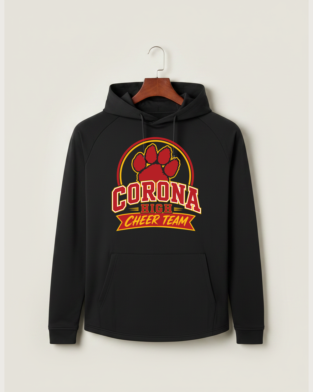 Corona Senior High School Cheer - Black Hoodie - Full Front