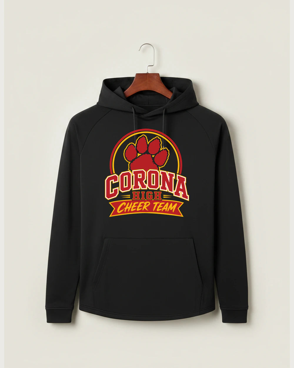 Corona Senior High School Cheer - Black Hoodie - Full Front