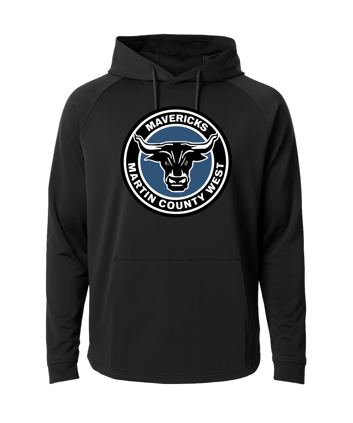 Martin County West Football - Black Hoodie - Full Front