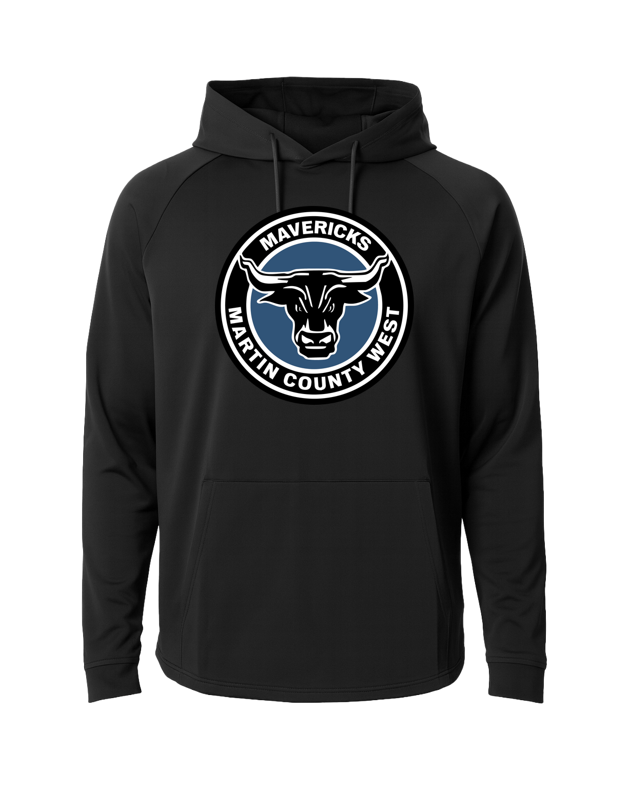 Martin County West Football - Black Hoodie - Full Front