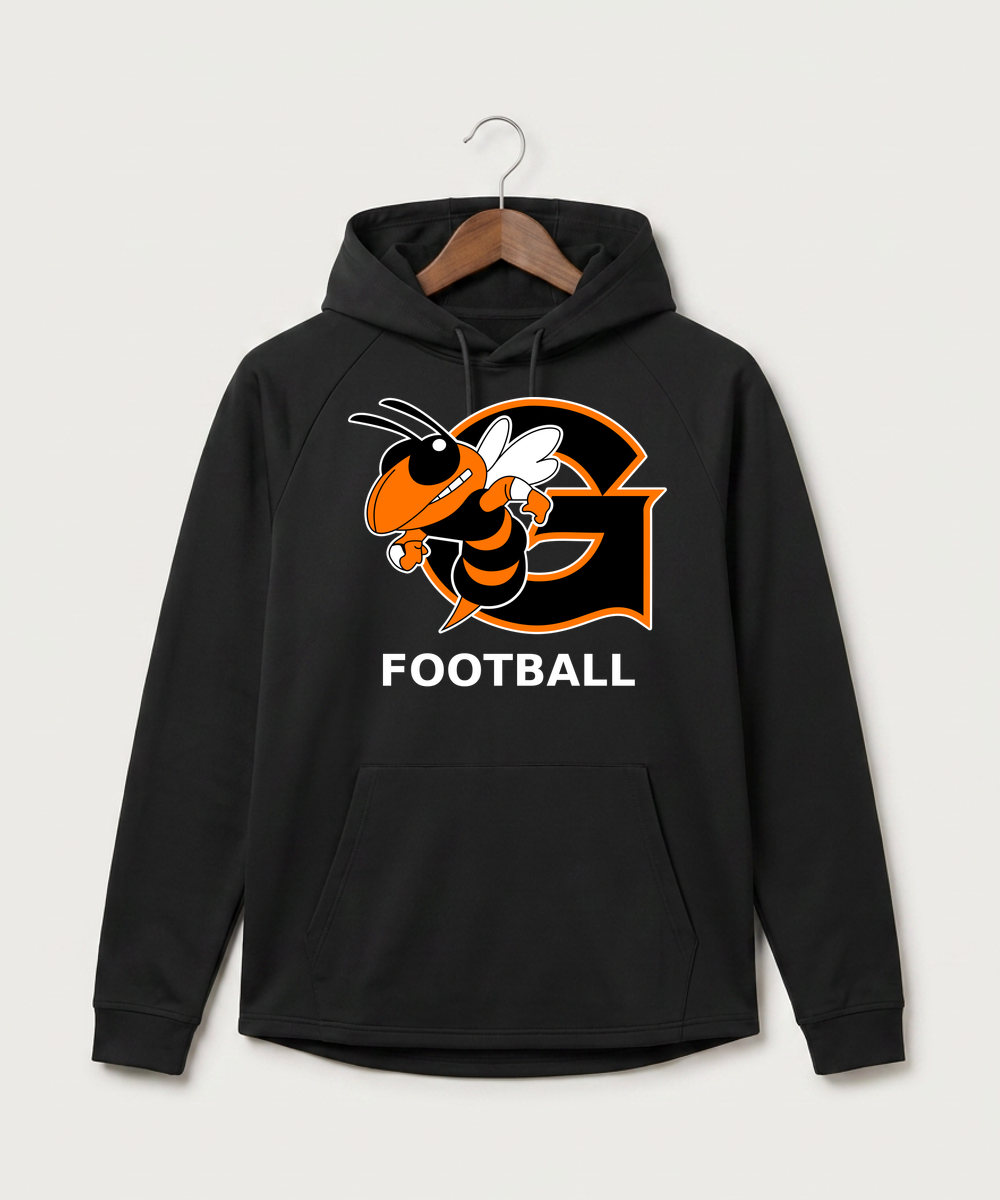 Giltner High School Football - Black Hoodie - Full Front