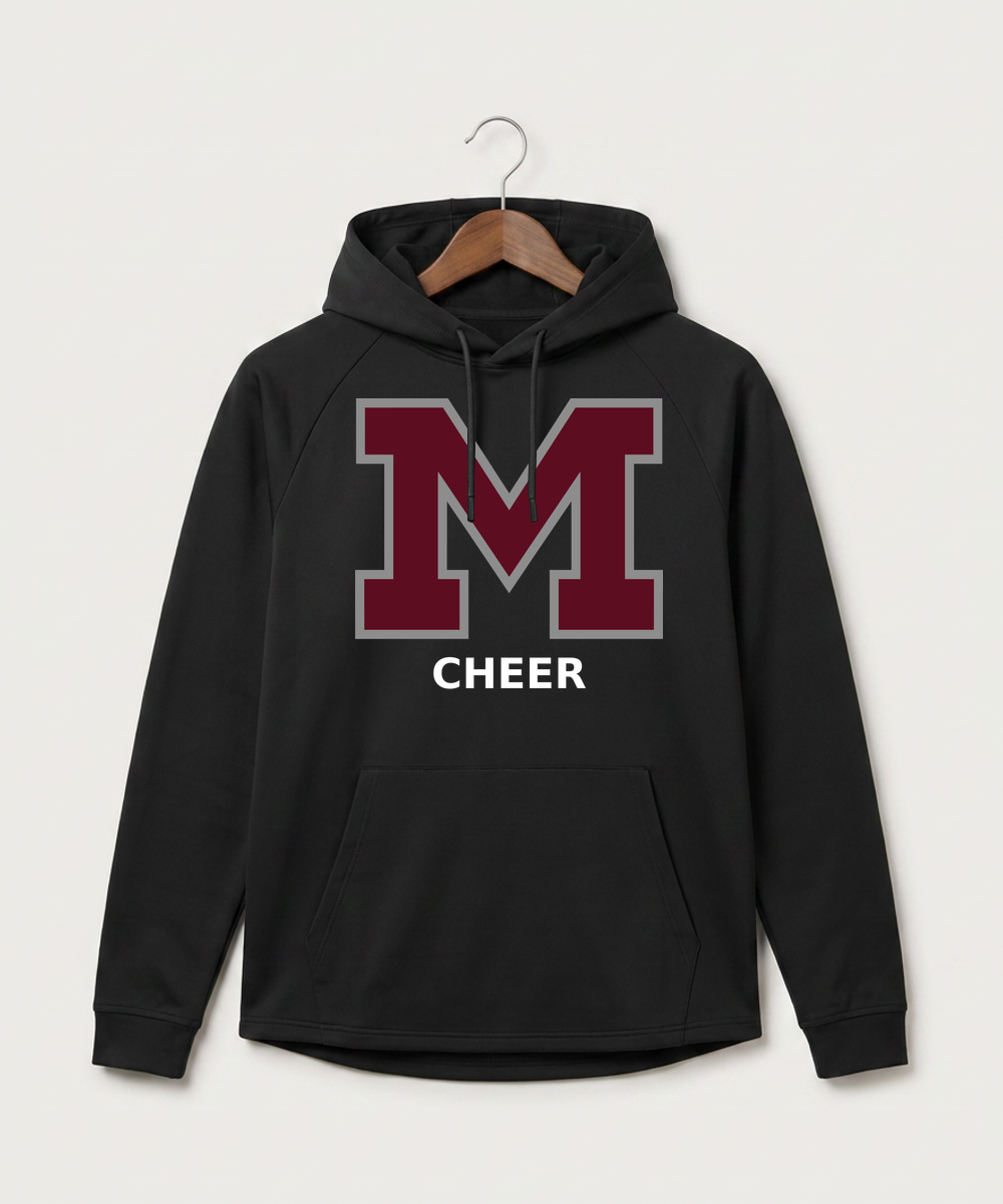 Moline Cheer general - Black Hoodie - Full Front