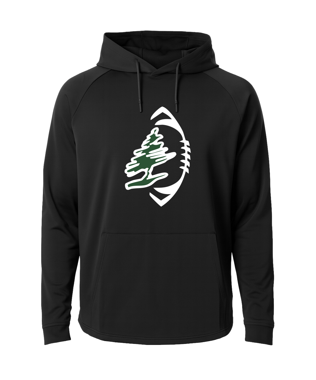DC Everest Middle School Football — example store - Black Hoodie - Full Front