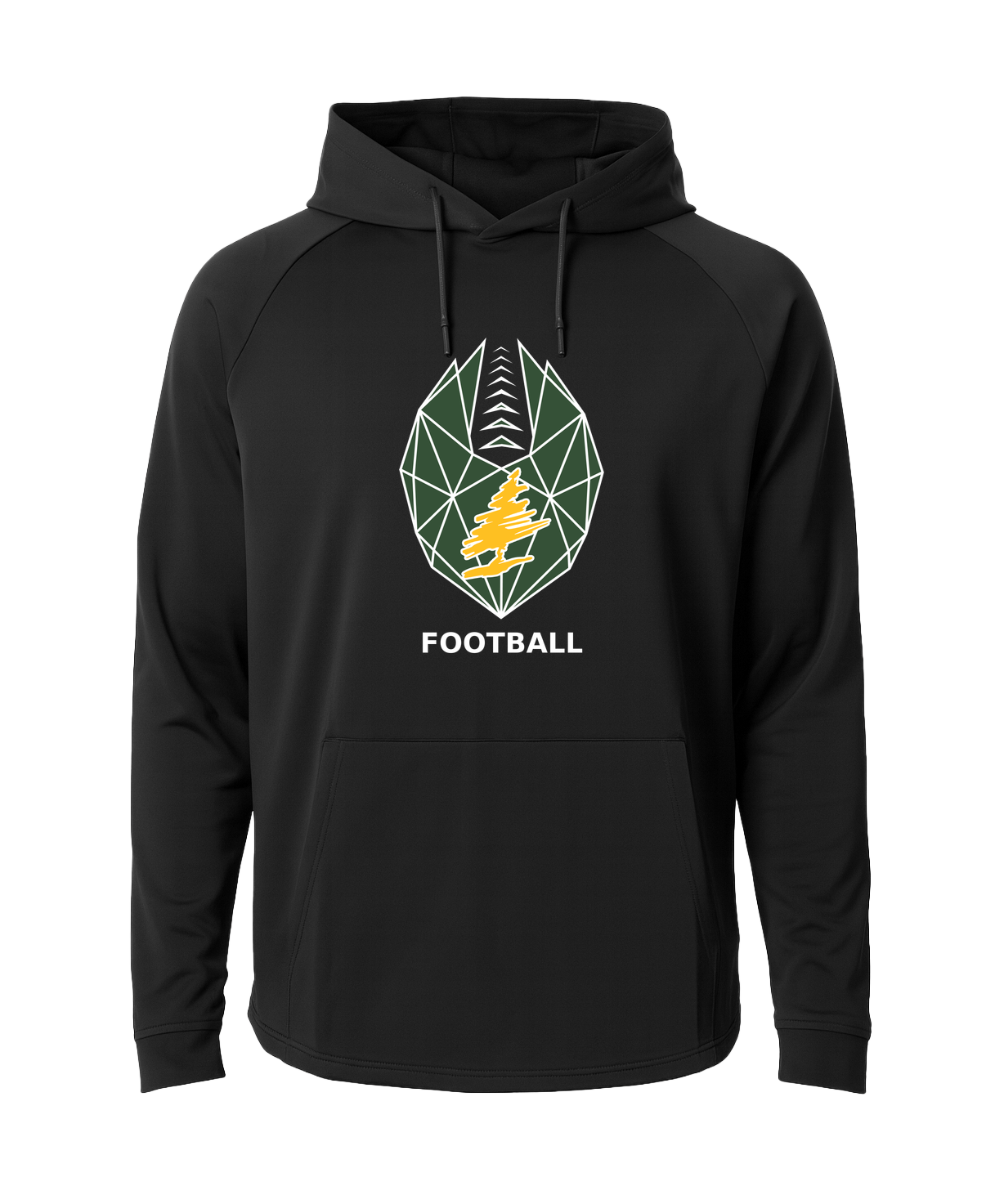 DC Everest Middle School Football — example store - Black Hoodie - Full Front