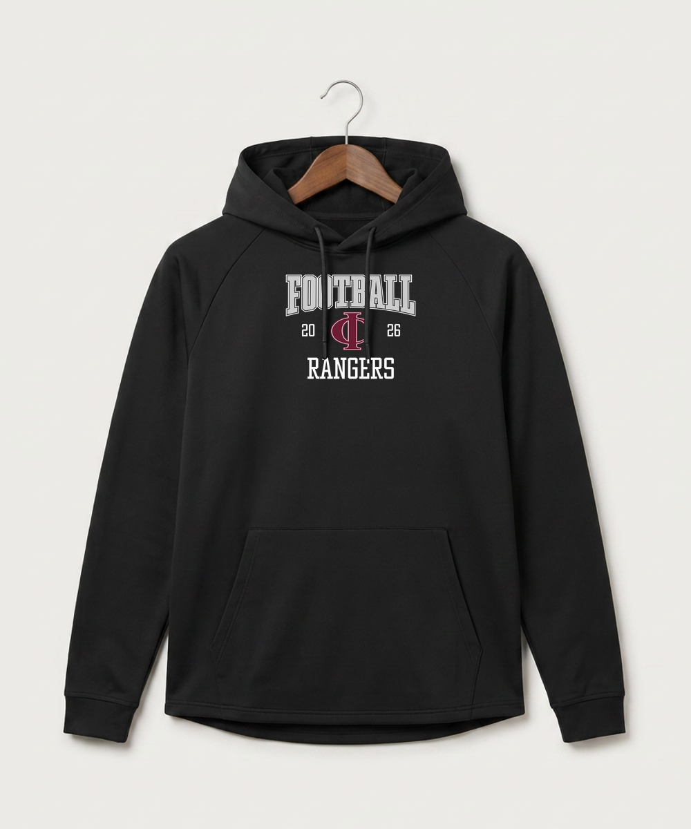 Crosby Ironton High School Football (Boys) - Black Hoodie - Full Front