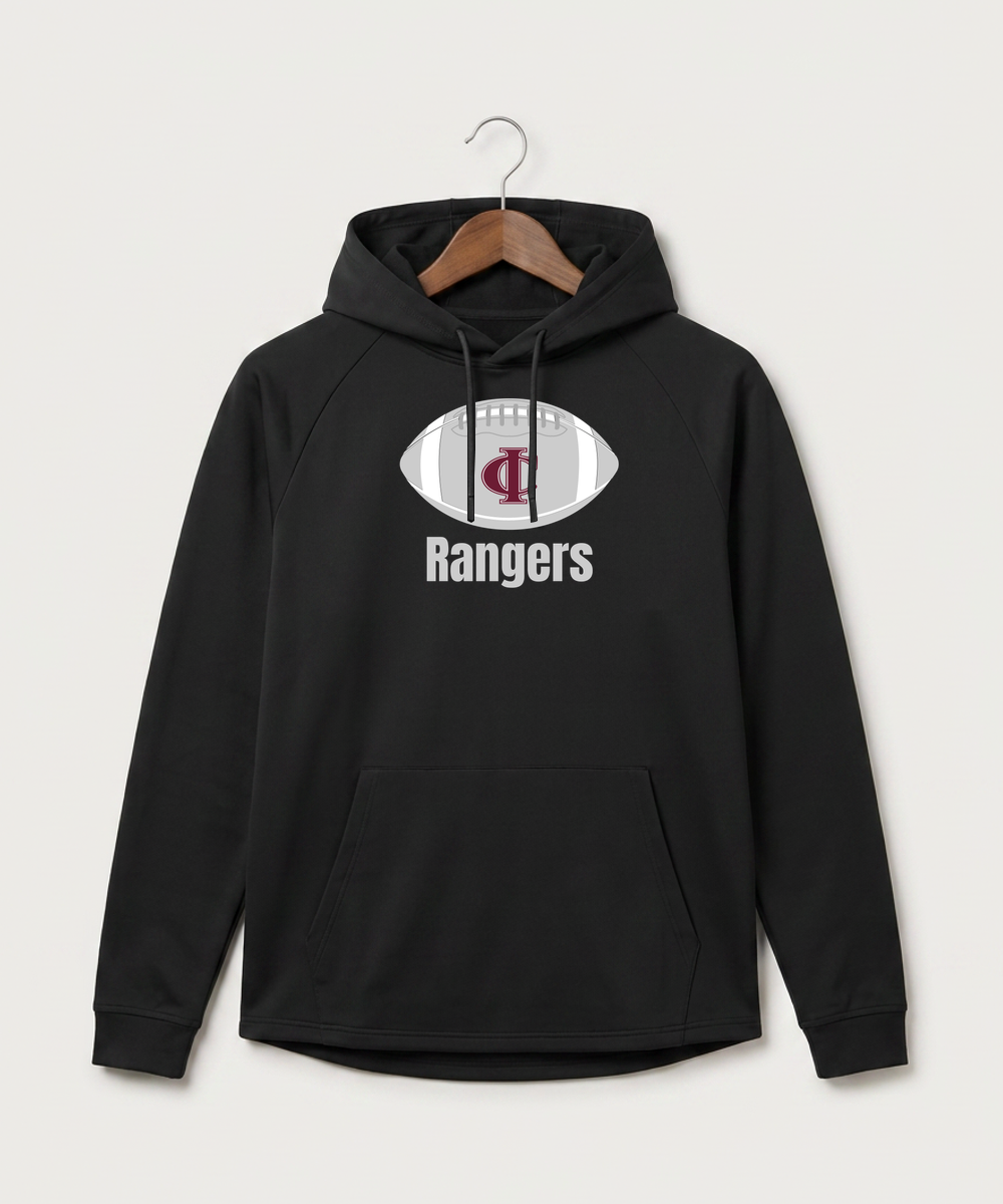 Crosby Ironton High School Football (Boys) - Black Hoodie - Full Front