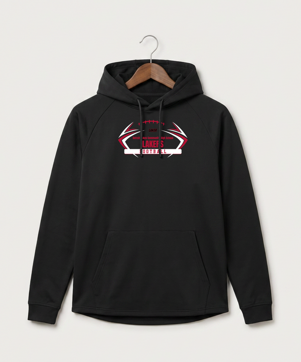 Detroit Lakes Community High School Football (Boys) - Black Hoodie - Full Front