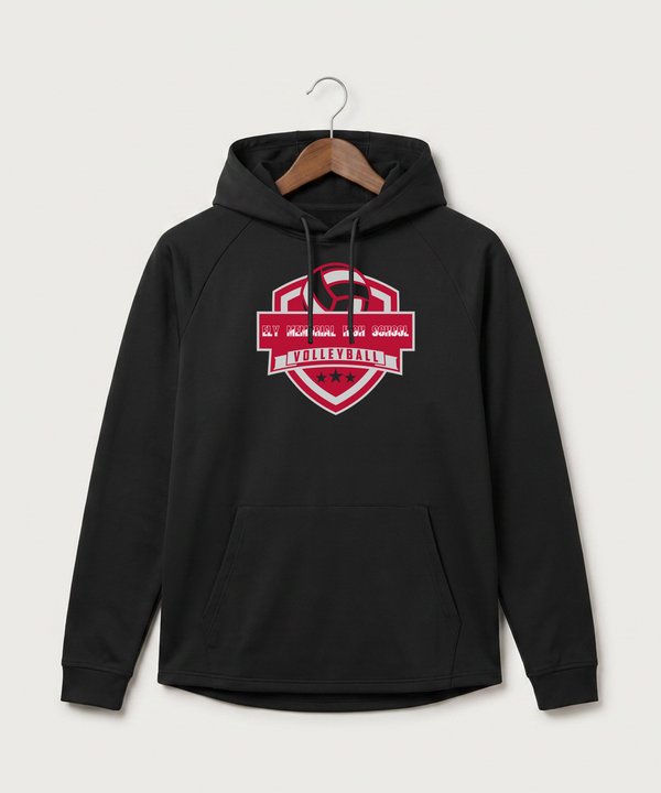 Ely Memorial High School Volleyball (Girls) - Black Hoodie - Full Front