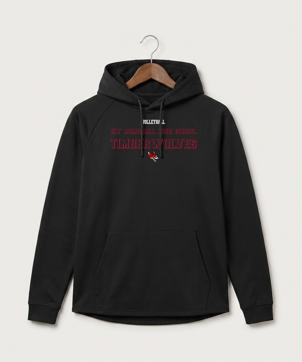 Ely Memorial High School Volleyball (Girls) - Black Hoodie - Full Front