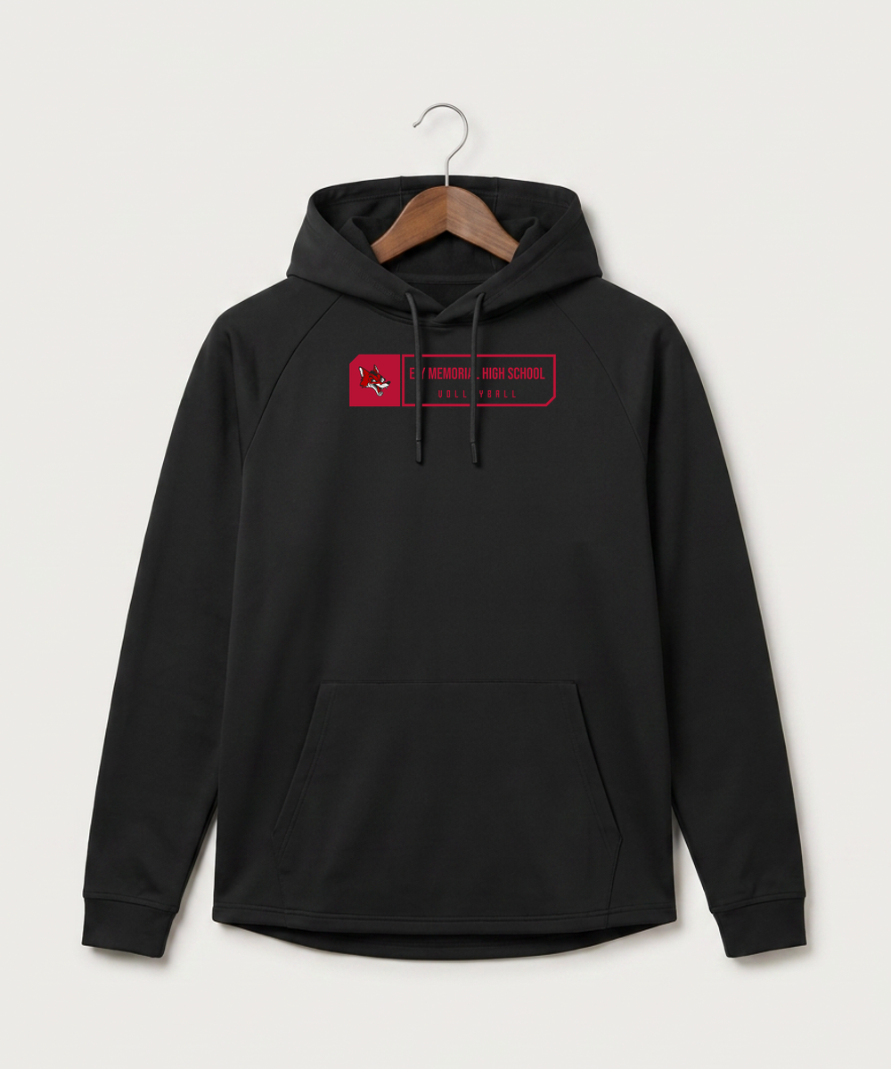 Ely Memorial High School Volleyball (Girls) - Black Hoodie - Full Front