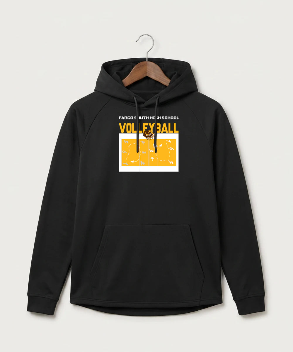 Fargo South High School Volleyball (Girls) - Black Hoodie - Full Front