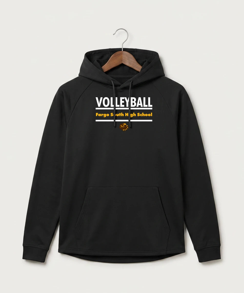 Fargo South High School Volleyball (Girls) - Black Hoodie - Full Front