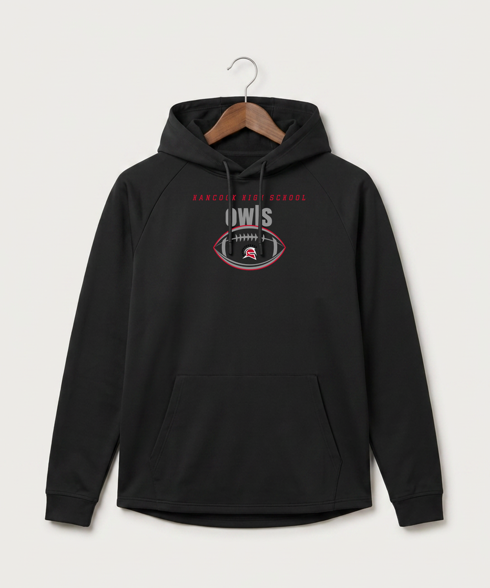 Hancock High School Football (Boys) - Black Hoodie - Full Front