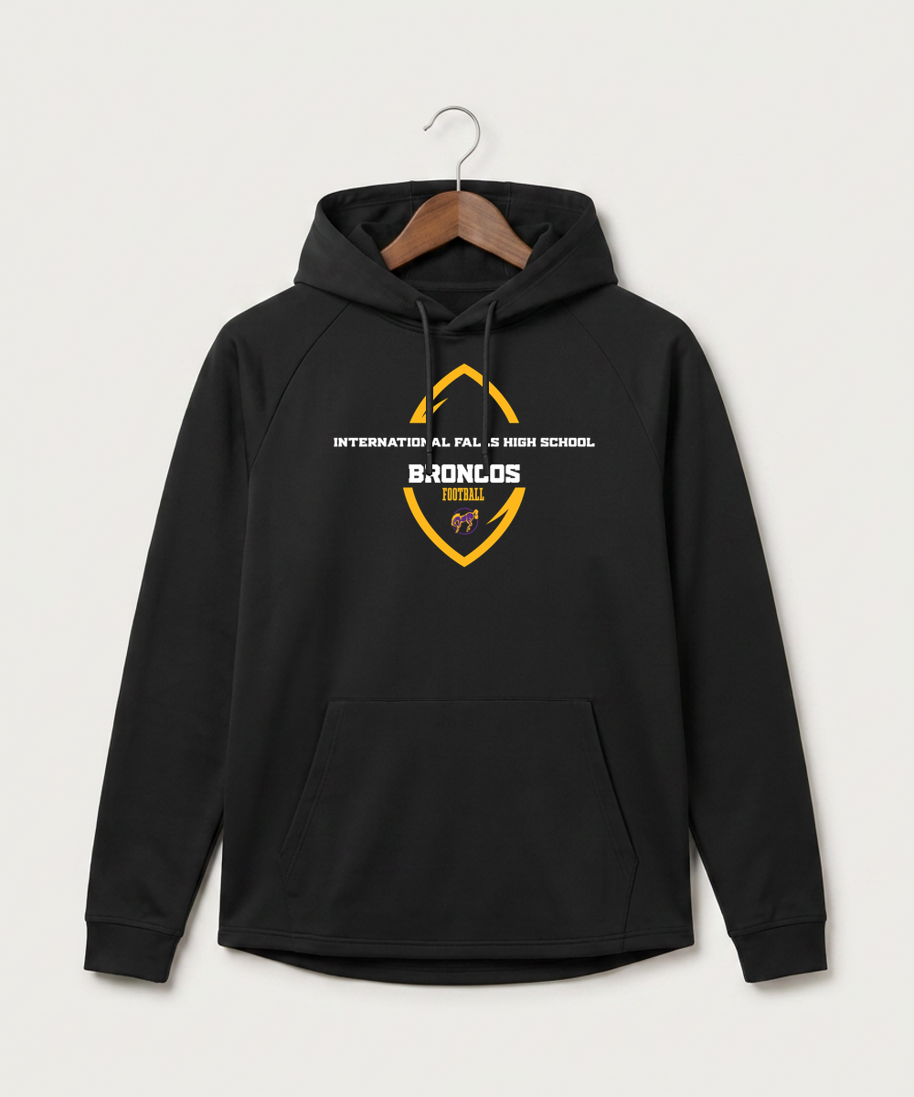International Falls High School Football (Boys) - Black Hoodie - Full Front