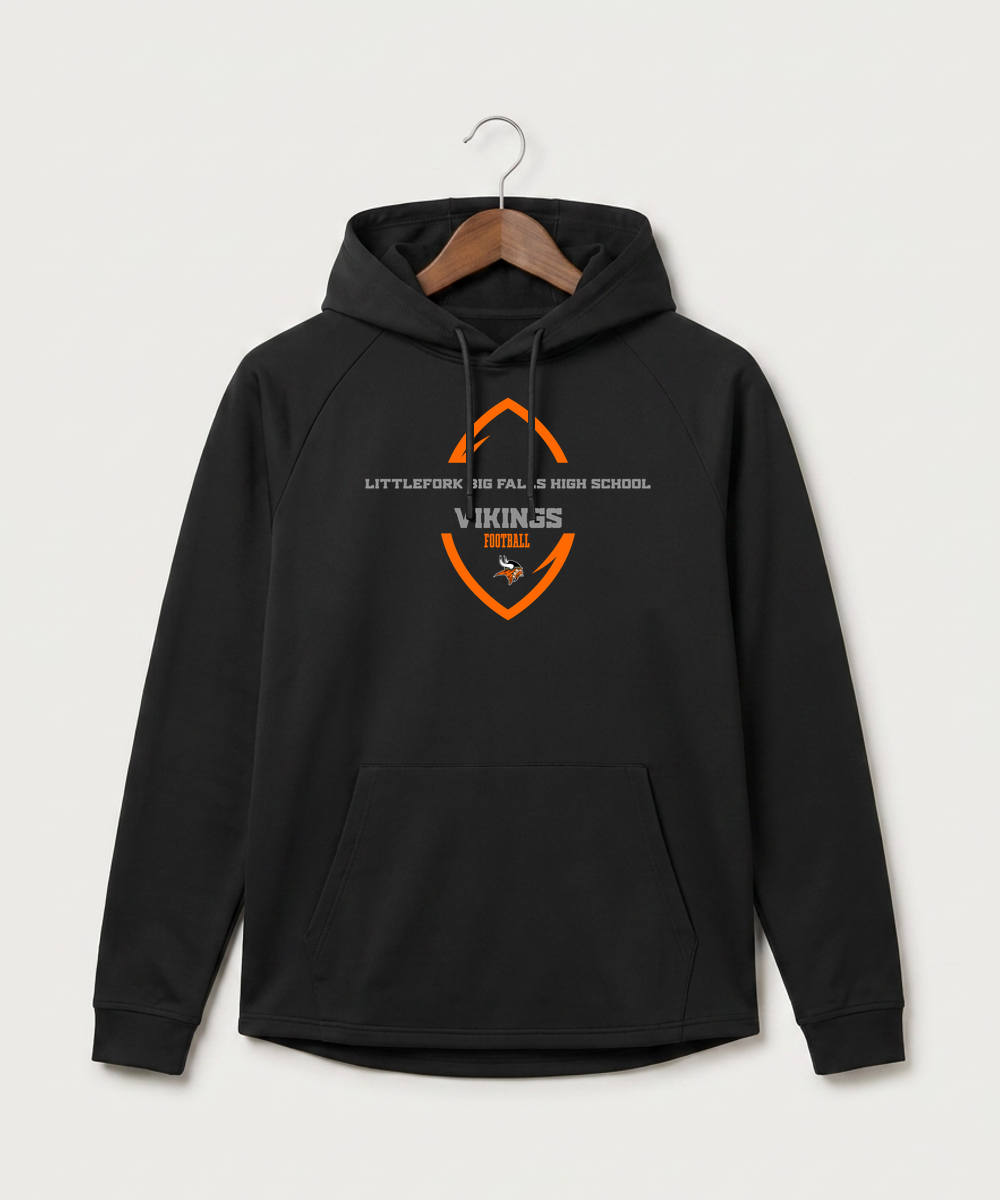 Littlefork Big Falls High School Football (Boys) - Black Hoodie - Full Front