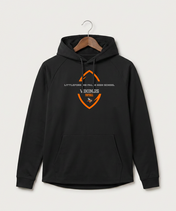 Littlefork Big Falls High School Football (Boys) - Black Hoodie - Full Front