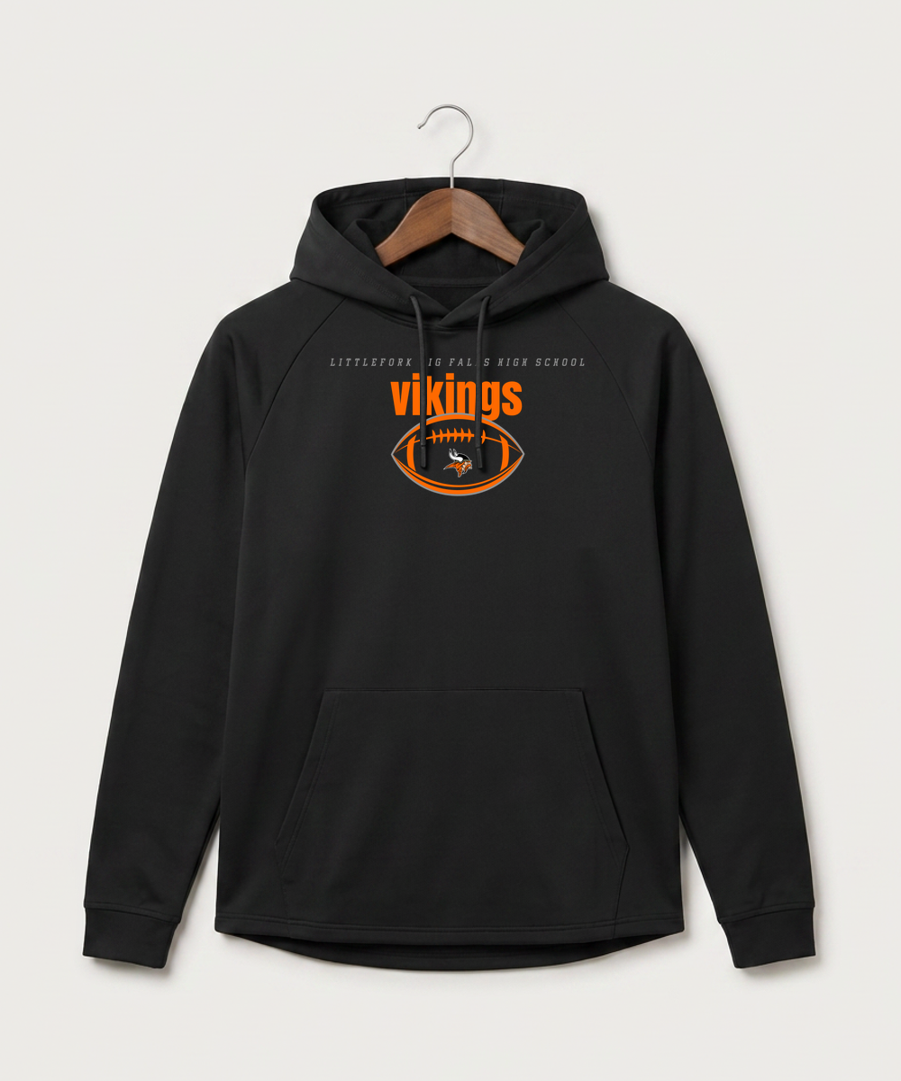 Littlefork Big Falls High School Football (Boys) - Black Hoodie - Full Front
