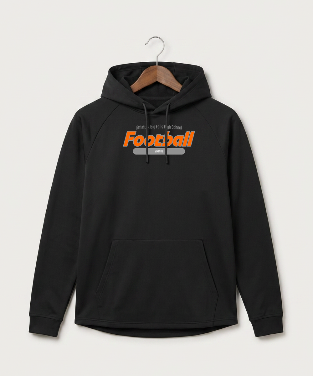 Littlefork Big Falls High School Football (Boys) - Black Hoodie - Full Front