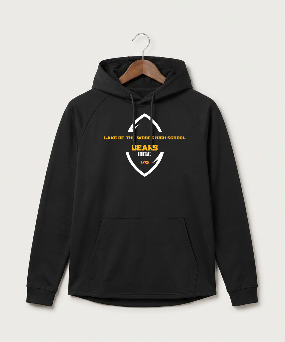 Lake of the Woods High School Football (Boys) - Black Hoodie - Full Front