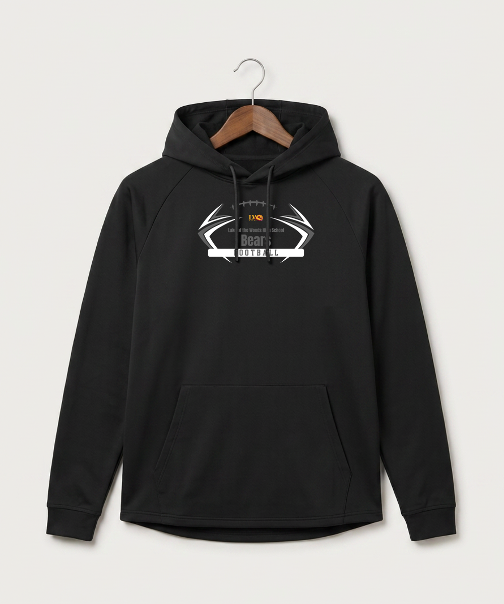 Lake of the Woods High School Football (Boys) - Black Hoodie - Full Front