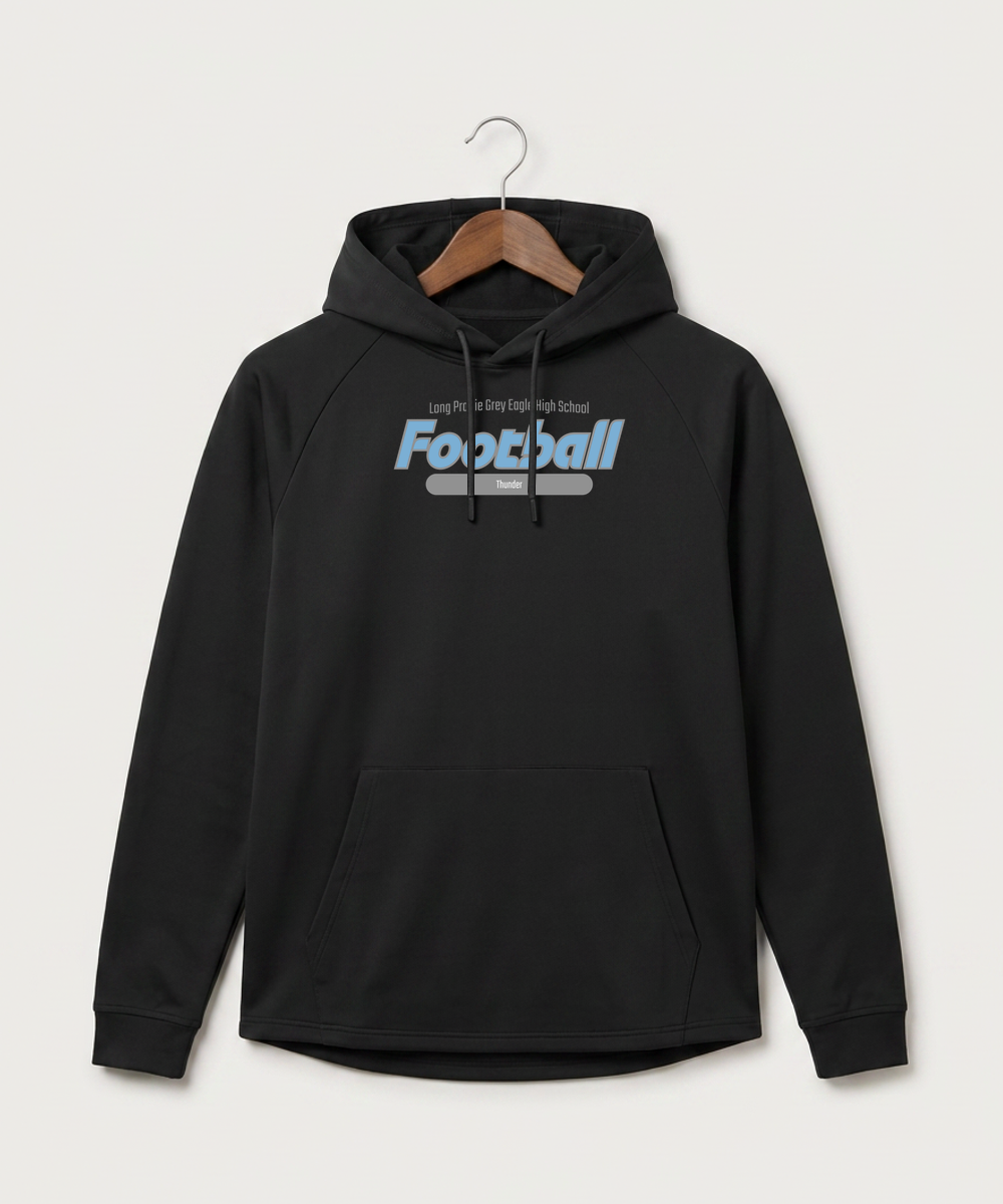 Long Prairie Grey Eagle High School Football (Boys) - Black Hoodie - Full Front